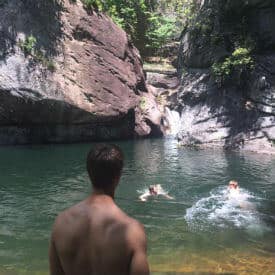 swimming in nature